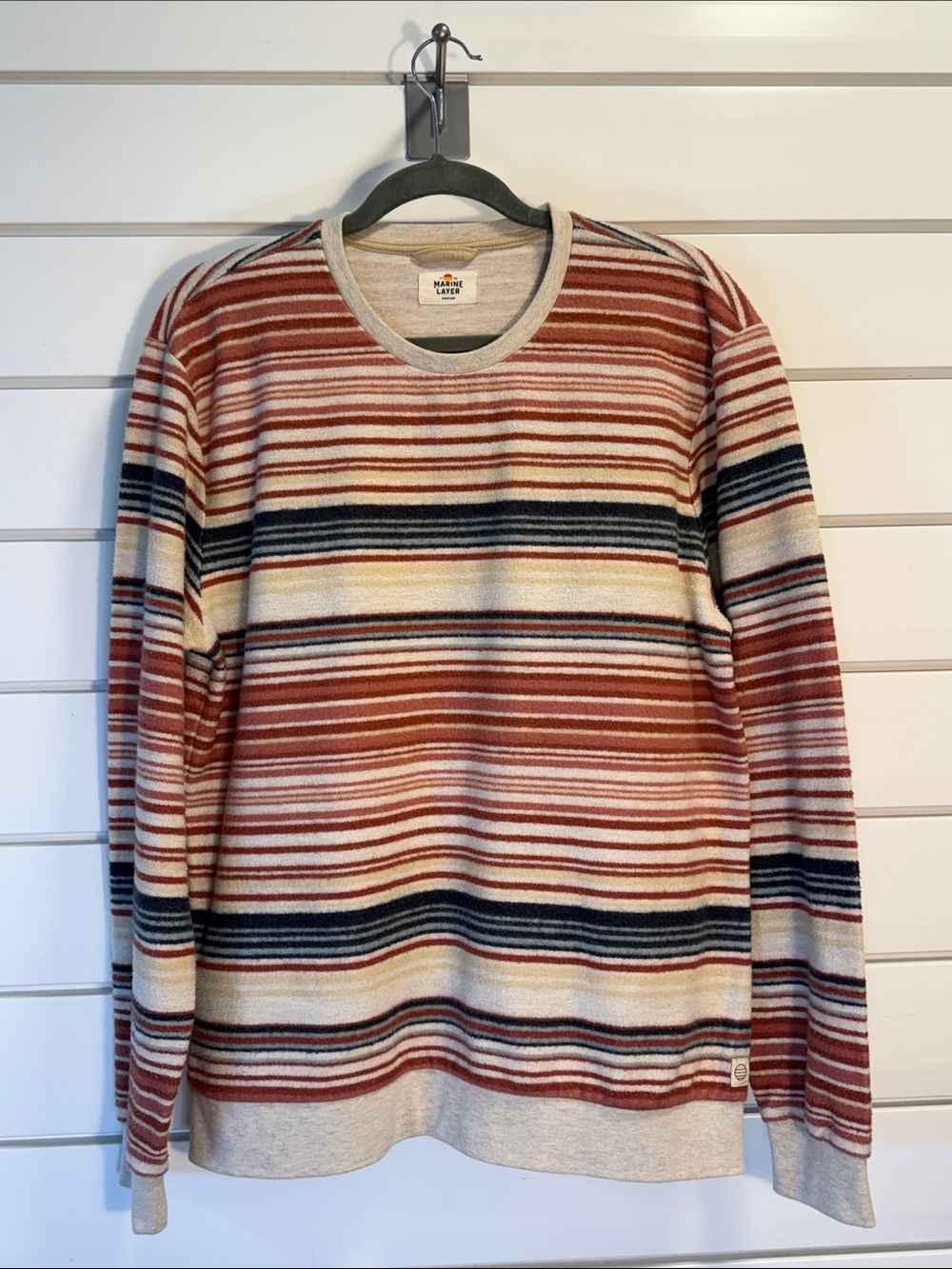Marine Layer Rust, Navy & Cream Striped Long-Sleeve Crew